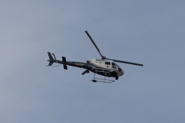 A California Highway Patrol helicopter joined the search for a fleeing suspect Wednesday afternoon near Lemoore High School. The suspect was later caught.